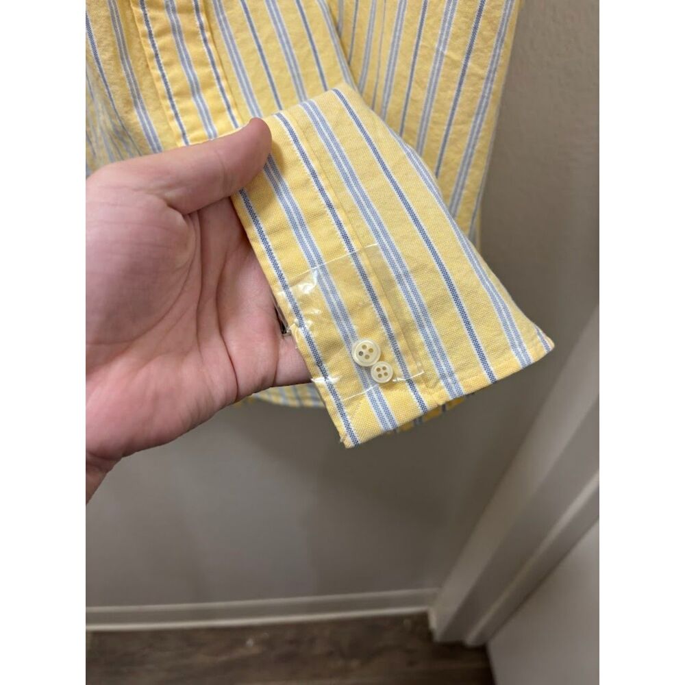 Ralph Lauren Shirt Men's Size XXL Yellow Blue Stripe Coastal Pony Summer Preppy - Picture 5 of 5